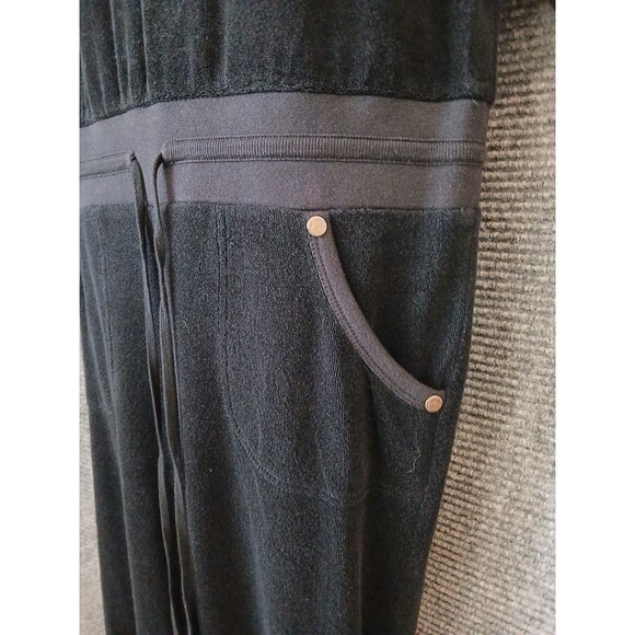 Juicy Couture Jumpsuit Vintage Y2K Black Terrycloth 3/4 Sleeve Women's Size M - Picture 6 of 10